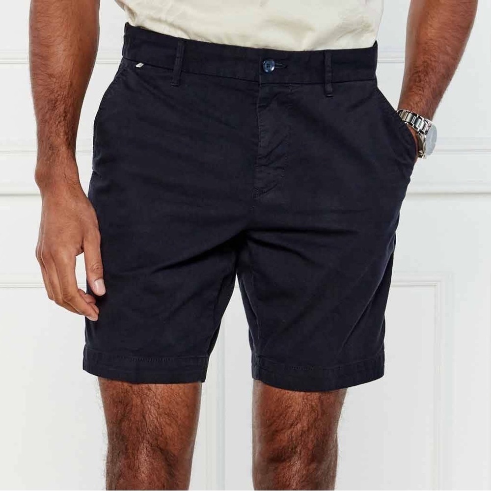 HUGO Dark‎ Blue Flat Front Shorts